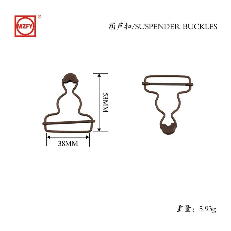 Suspender Buckles - Salopette buckles in various colors and sizes made of brass wire