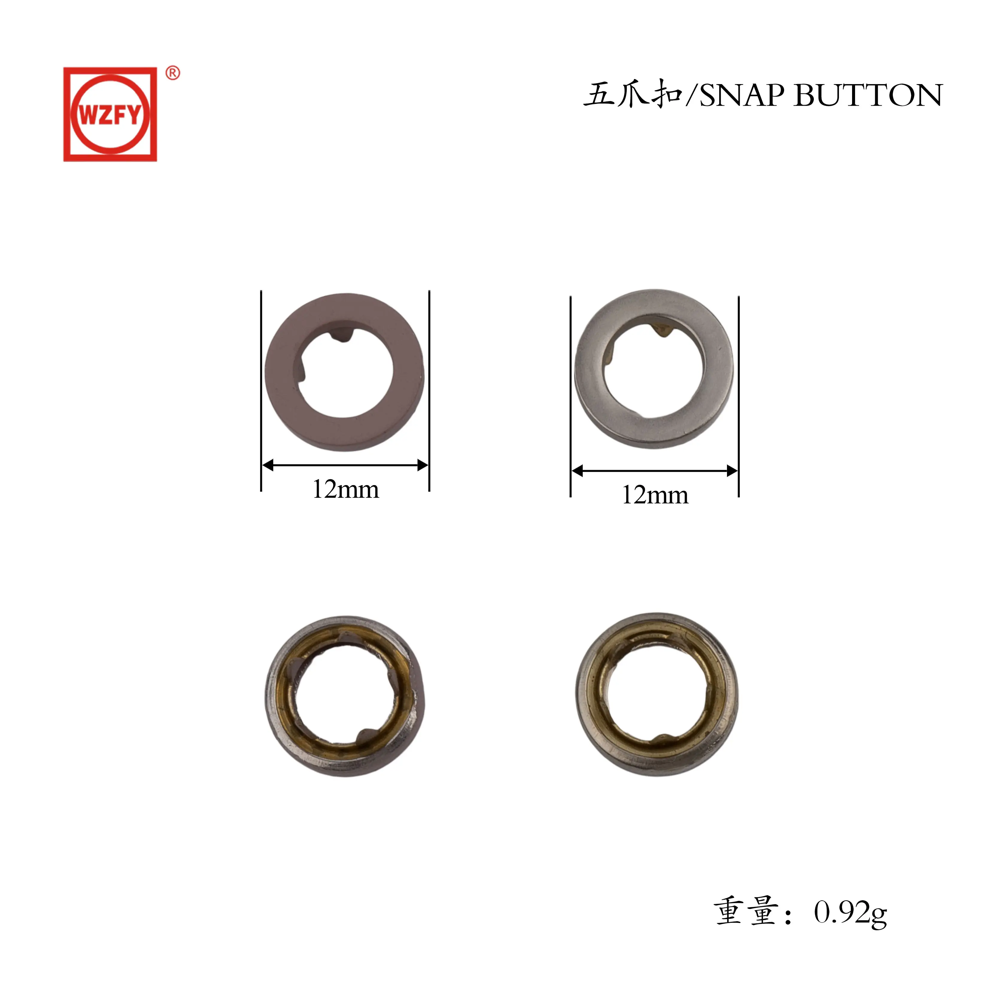 FY-12 Five-prong buckle zinc alloy hollow mask with 333 five-claw snap button