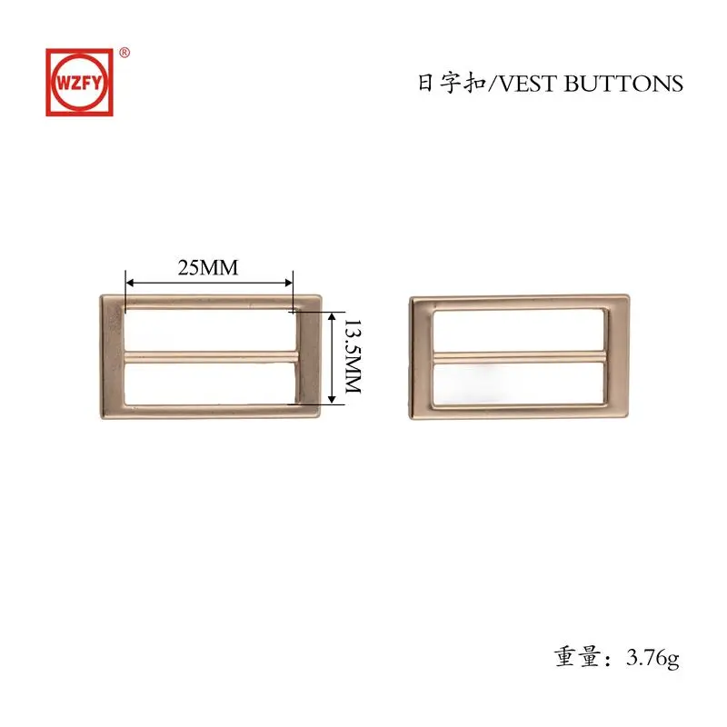 Toothed D-ring buckle with matte gold plating