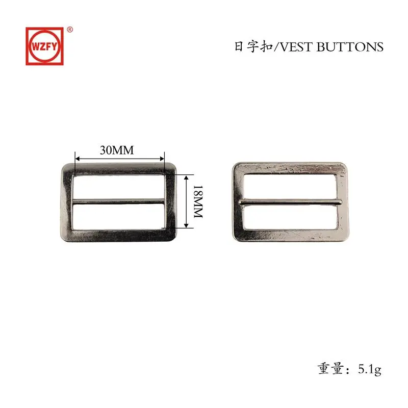 Alloy D-ring buckle, nickel-free and shiny.