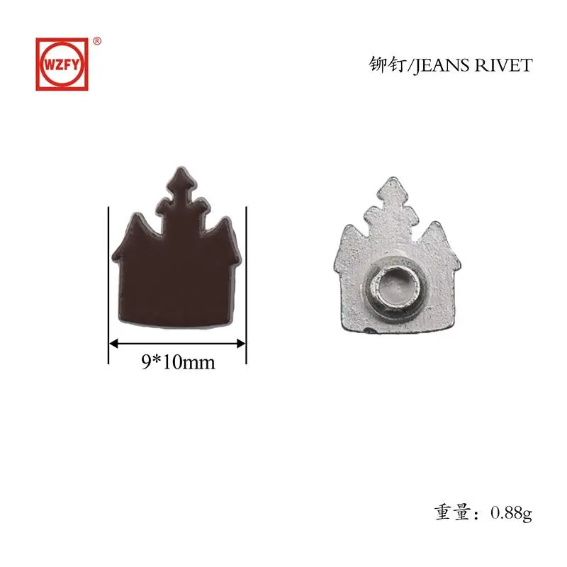 9x10 zinc alloy leaf rivets (red)