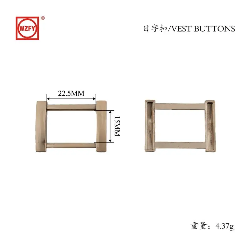 Alloy D-ring buckle with matte gold plating and glossy finish