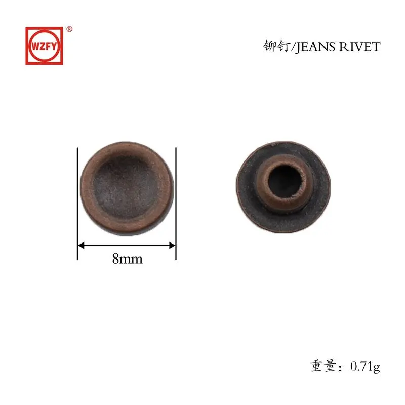 8 Zinc alloy concave rivets