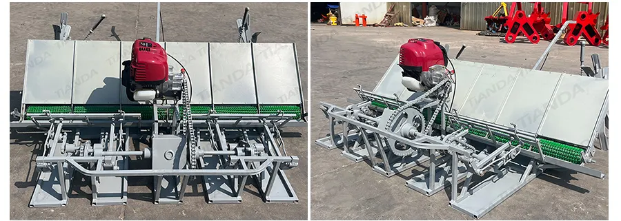 6 Filas Mini Granja de Arroz Diesel Trasplantador Pequeño Trasplantador de Mano