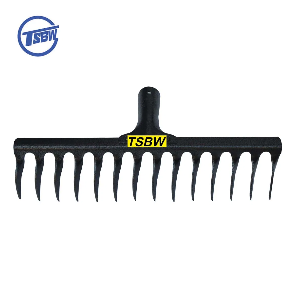 Herramienta de mano para jardinería, pala, rastrillo de dientes en espiral de acero al carbono para hojas y césped