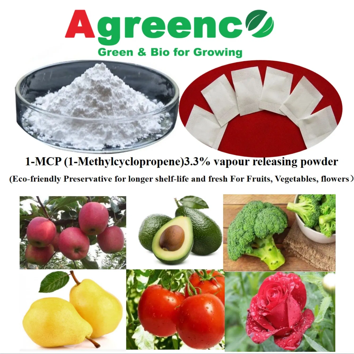 Regulador de Crecimiento de Plantas (1-Methylcyclopropene) 1-Mcp3.3%Vp para el Almacenamiento Fresco de Frutas y Flores