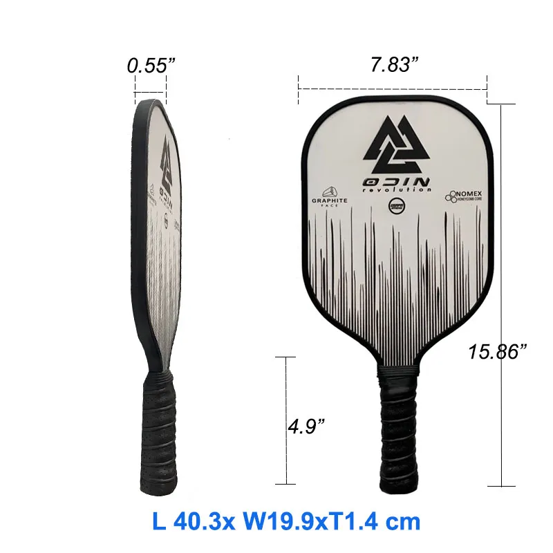 Pala de pickleball de carbono completo con superficie de PTFE y agarre de confort acolchado