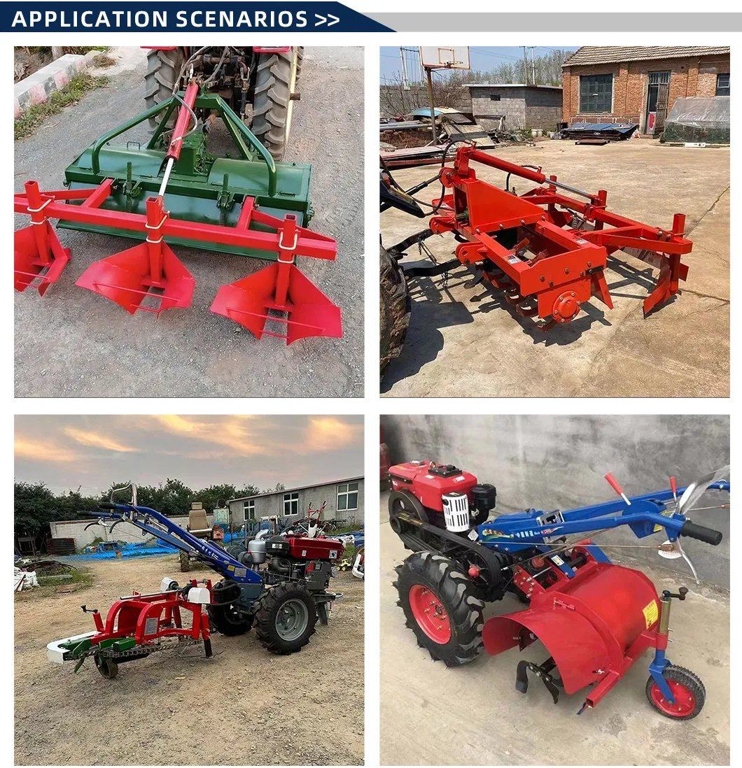 Rastrillo plano de alta eficiencia y resistente para tractor guiado a mano