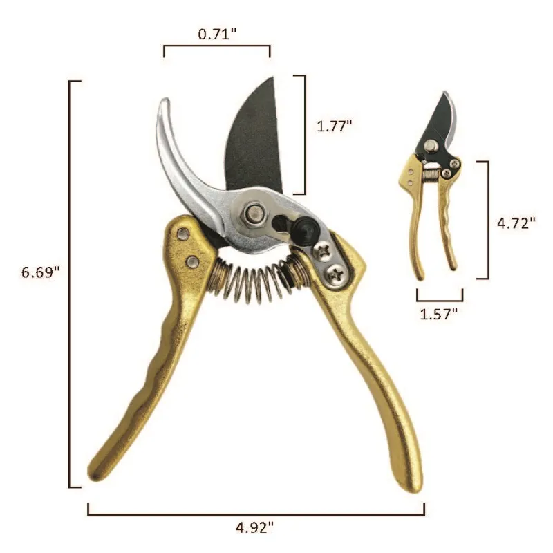 Tijeras de podar doradas, tijeras de jardín, secateurs florales de jardín, tijeras de podar