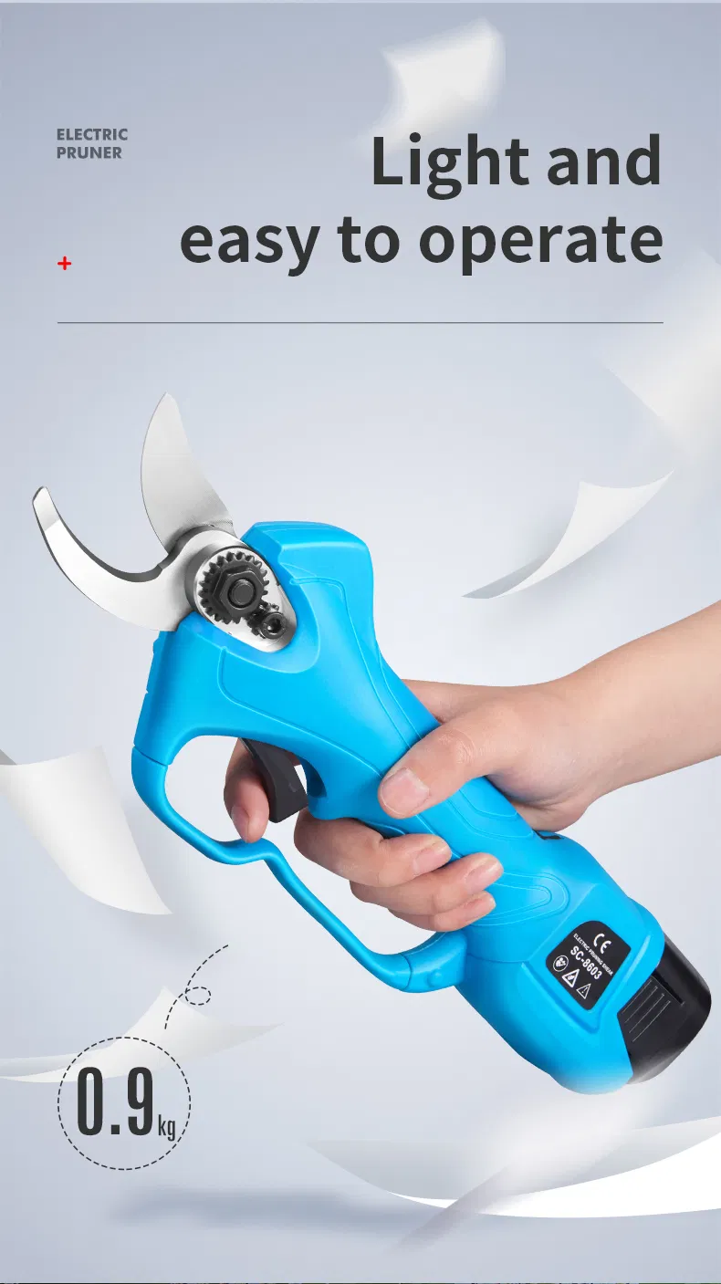 Podadora Eléctrica Suca Profesional 25mm Tijera Eléctrica para Poda de Frutas Podadora Eléctrica de Bypass Puede Ser Equipado con Barra de Extensión