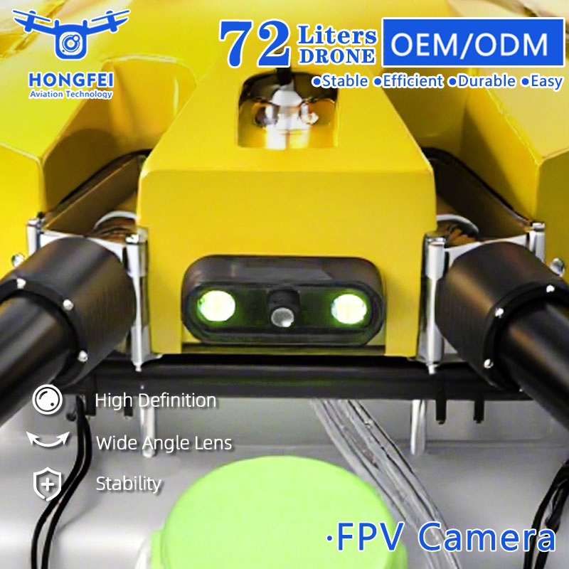 Mejor 72L Dron Agrícola Pulverizador con Cámara Fpv - Control Remoto de Irrigación Fumigación Pesticidas Agricultura Spray Uav Proveedor Profesional de China