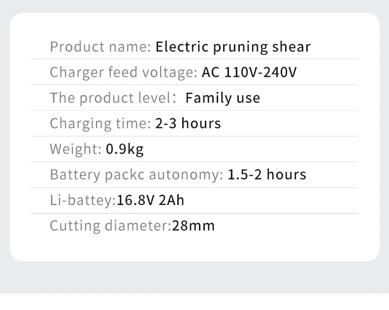 Podadora Eléctrica Suca Profesional 25mm Tijera Eléctrica para Poda de Frutas Podadora Eléctrica de Bypass Puede Ser Equipado con Barra de Extensión