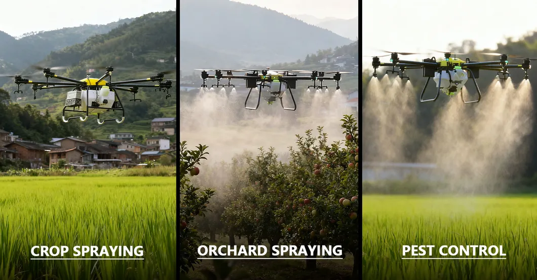 Aplicación del dron en la fumigación de cultivos agrícolas