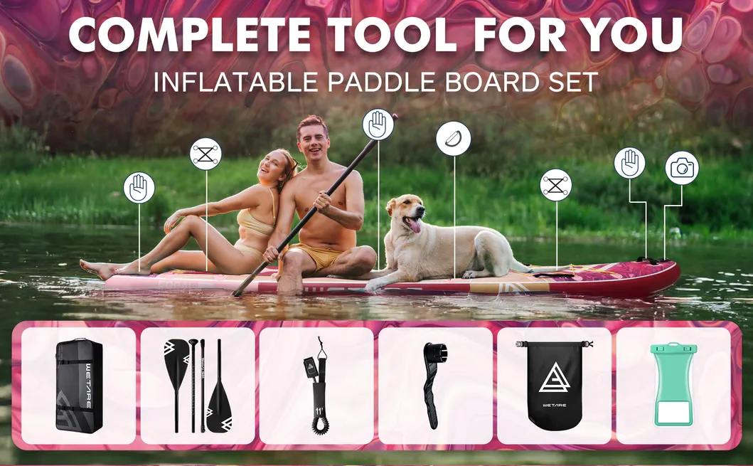 Tabla de Paddle Inflable de Puntos de Caída al por Mayor 3fin Sistema Portátil para Todos los Deportes Acuáticos Ventas Directas de Fábrica