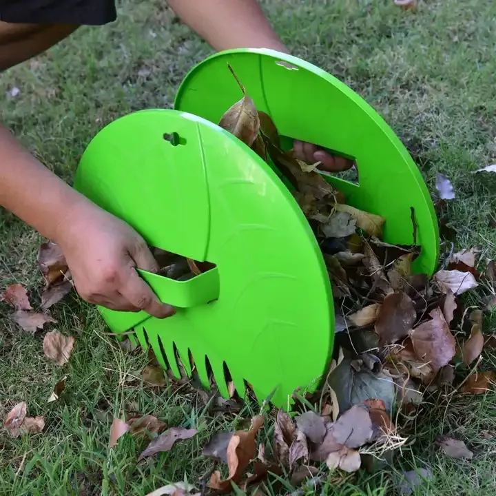 Cucharas de plástico para hojas, rastrillos de jardín, rastrillo para recoger hojas