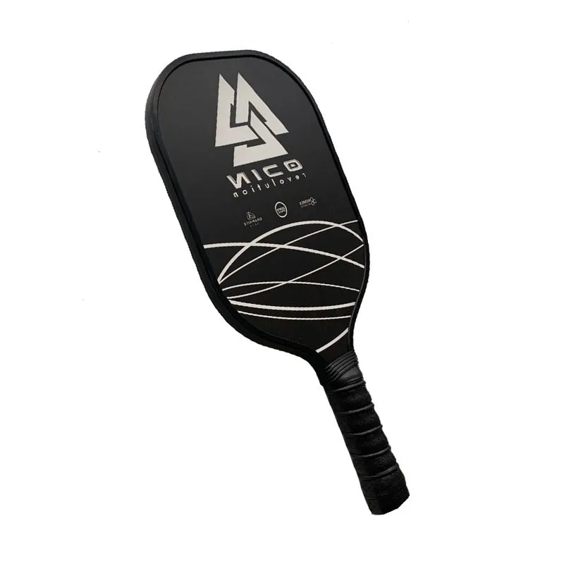 Pala de pickleball de carbono completo con superficie de PTFE y agarre de confort acolchado