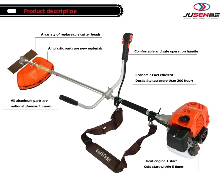 Desmalezadora manual de jardín a gasolina Sidepack 52cc 2