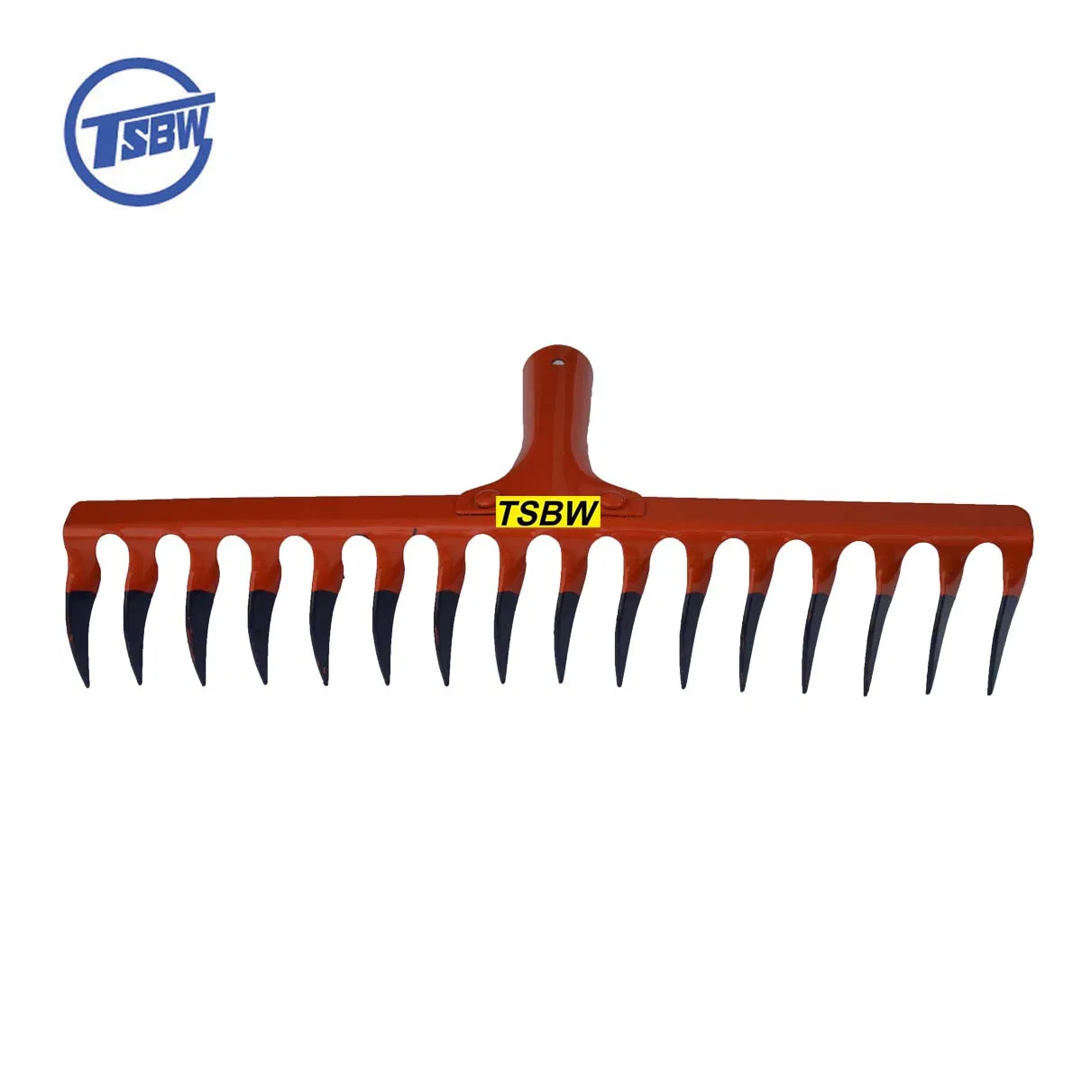 Herramienta de mano para jardinería, pala, rastrillo de dientes en espiral de acero al carbono para hojas y césped