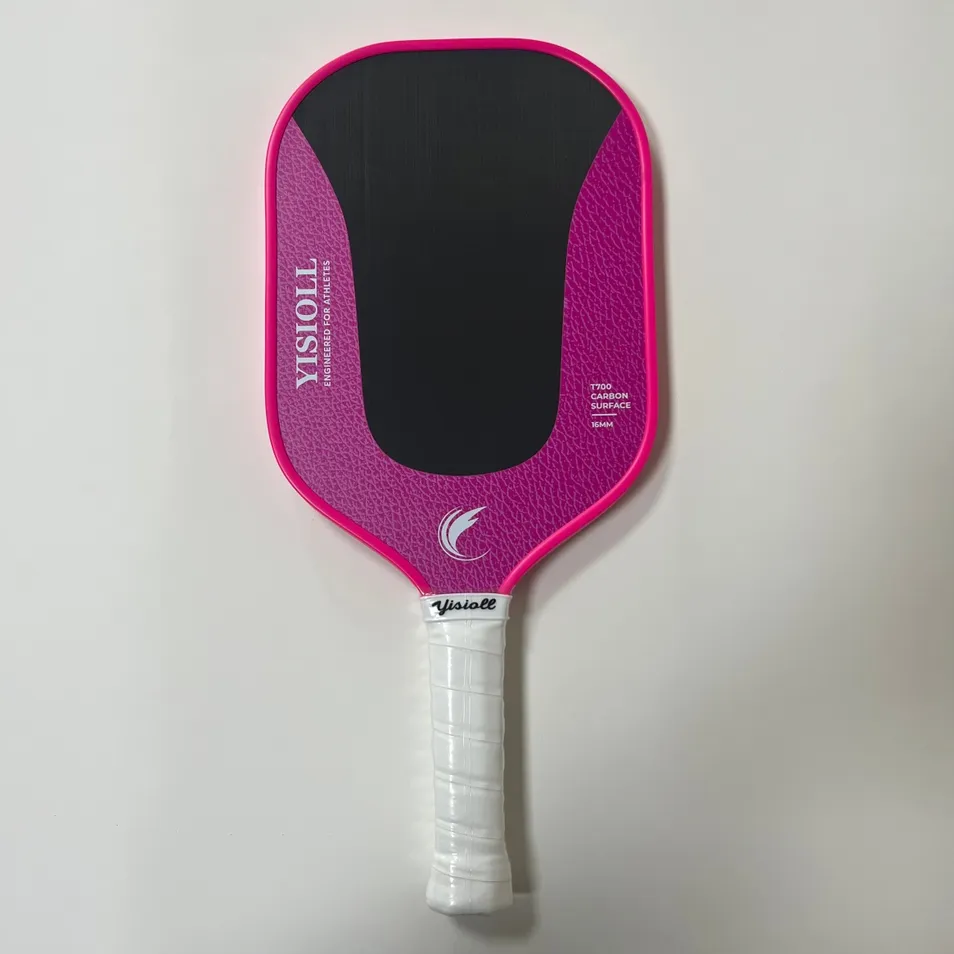 Paleta de pickleball compuesta de fibra de carbono con núcleo de polímero y mango ergonómico para artículos de soporte en centros de fitness