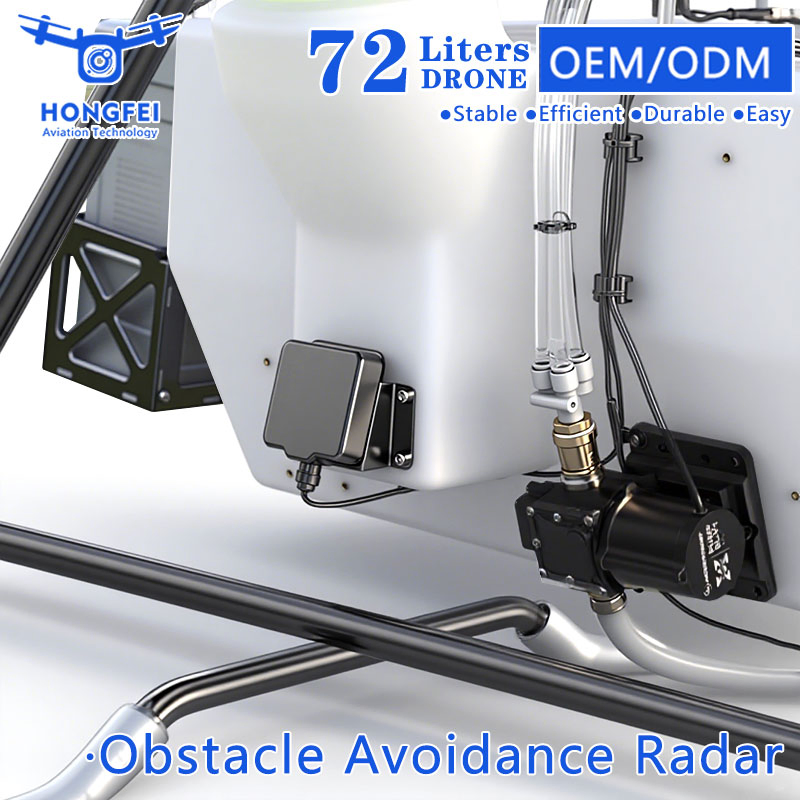 Mejor 72L Dron Agrícola Pulverizador con Cámara Fpv - Control Remoto de Irrigación Fumigación Pesticidas Agricultura Spray Uav Proveedor Profesional de China