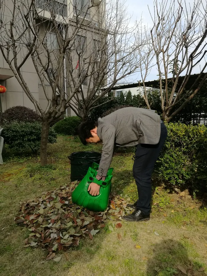 Recolección de Hojas con Rastrillo de Mano para Herramienta de Jardinería para Recoger Hojas