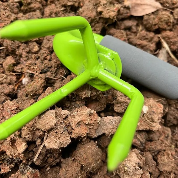 Rastrillo pequeño para jardinería, rastrillo de mano pequeño para grava, herramienta de jardín, artefacto para aflojar suelo, escarificador de macetas