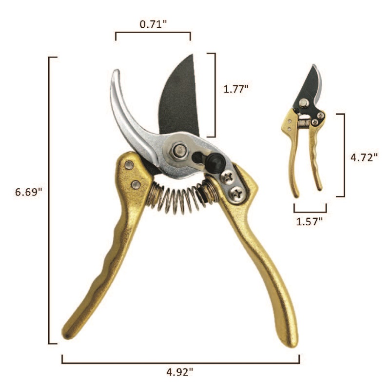 Tijeras de podar doradas, tijeras de jardín, secateurs florales de jardín, tijeras de podar