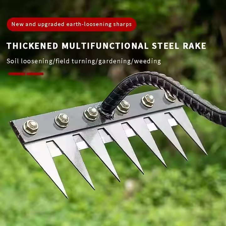 Herramientas de Mano de Rastrillo de Alta Calidad 7-Tooth Material de Acero de Manganeso Plantación de Pinos Flores Duraderas Herramientas Agrícolas