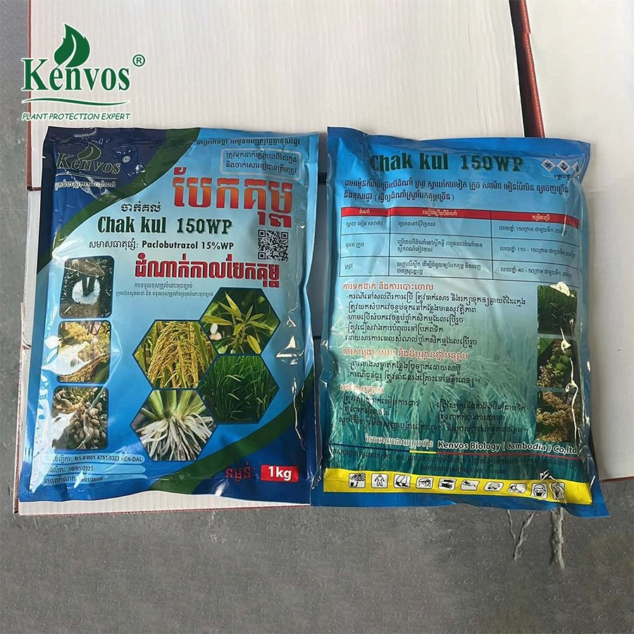 Kenvos Pgr Paclobutrazol 95% Tc 15% Wp Utilizado para Árboles Frutales 'chak Kul 150wp' Regulador del Crecimiento de Plantas