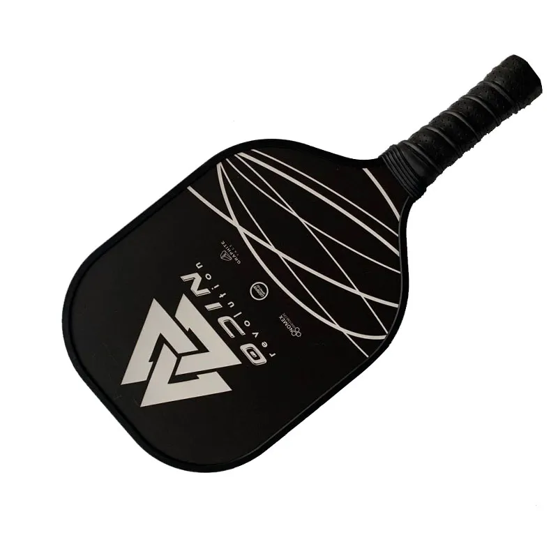 Pala de pickleball de carbono completo con superficie de PTFE y agarre de confort acolchado