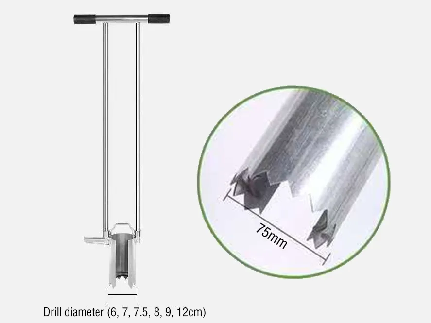 Ym-D7.5 Transplantador de Acero Inoxidable y Herramienta de Trasplante para Plántulas Recientemente Desenterradas