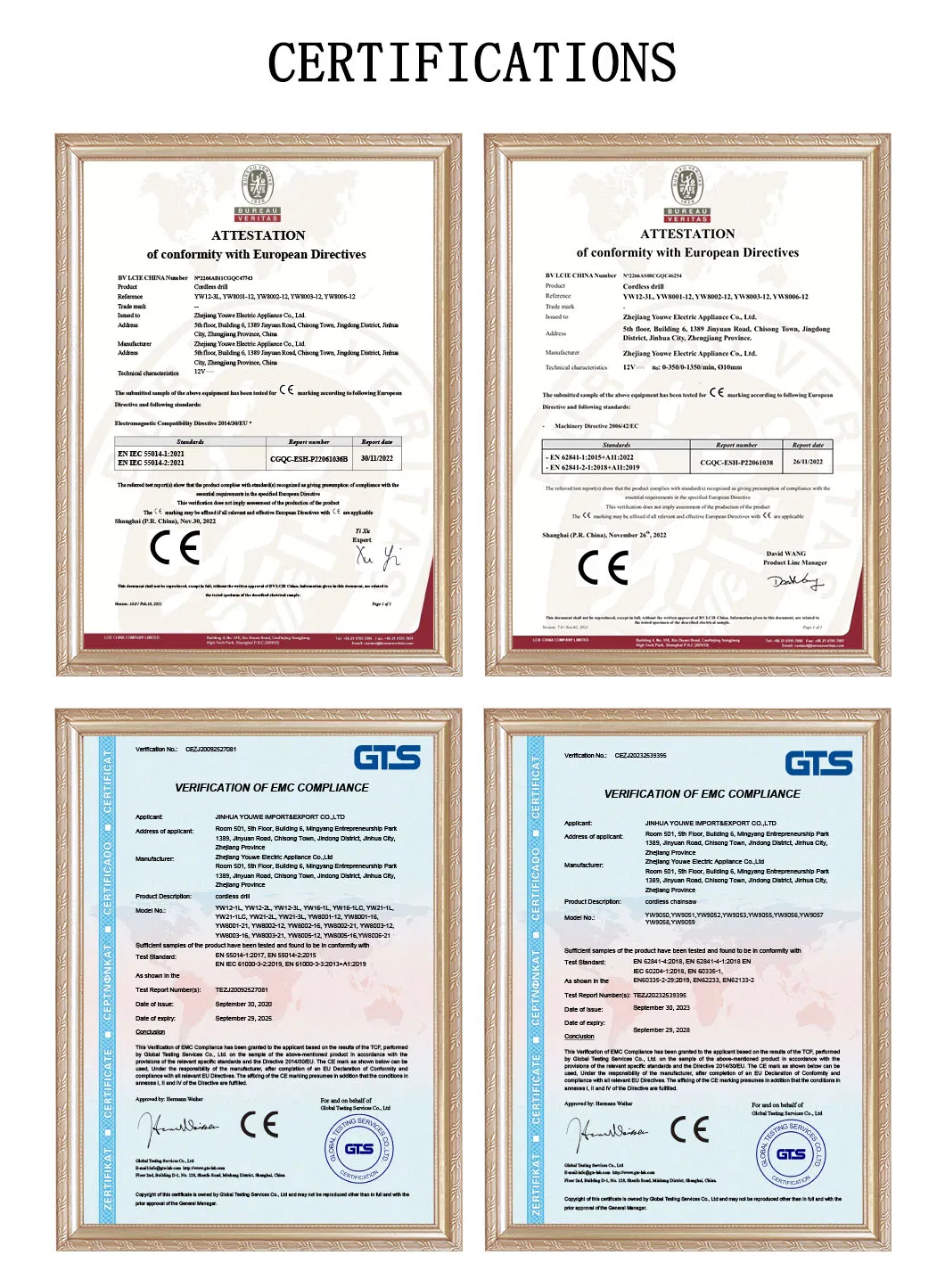 Certificaciones del producto