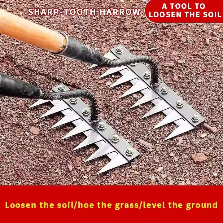 Herramientas de Mano de Rastrillo de Alta Calidad 7-Tooth Material de Acero de Manganeso Plantación de Pinos Flores Duraderas Herramientas Agrícolas