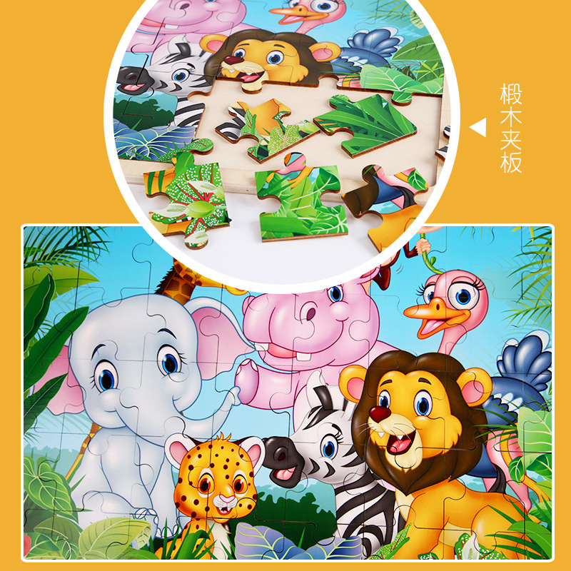 Hot Sale Wooden 3D Puzzle Jigsaw Toys for Children DIY Cartoon Puzzles Game Intellectual Toy for Kids Adults 3d Wooden Puzzle