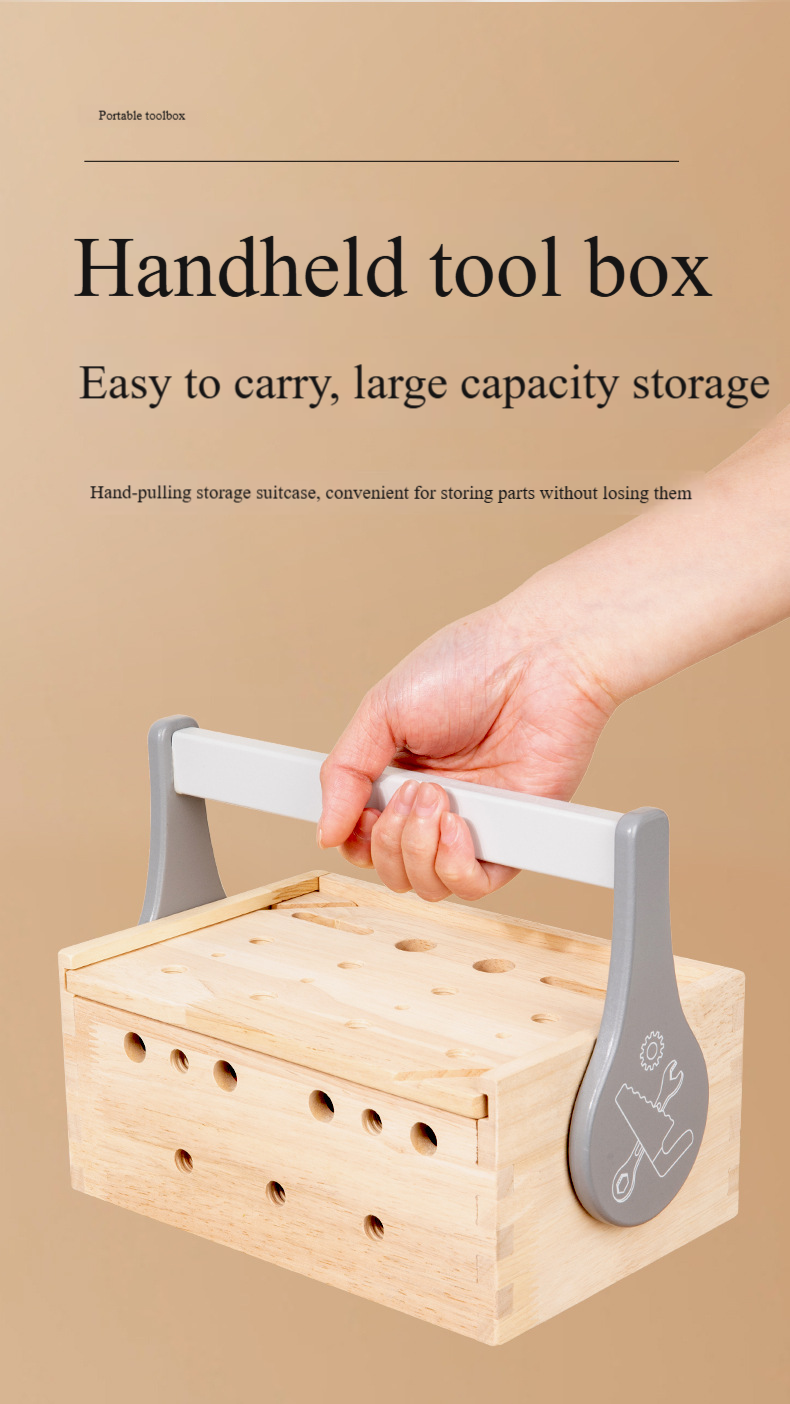 Children's Wooden Toolbox Toy Detail 8