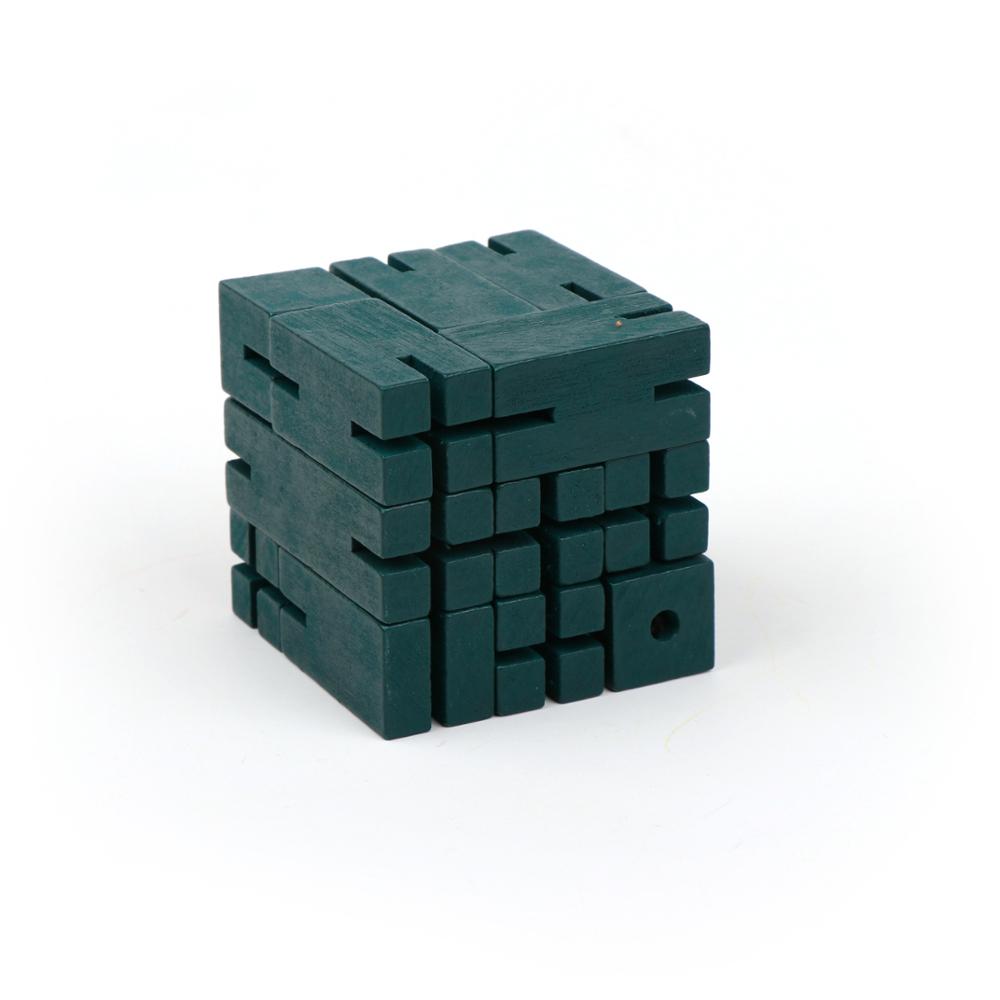 Magic Cube Puzzle Solution Kids Wooden Activity Cube Toy Iq Puzzle Cube