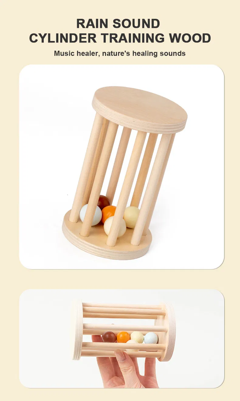 Baby Wooden Music Toy with 11-Piece Drum and Bell Educational Musical Instruments