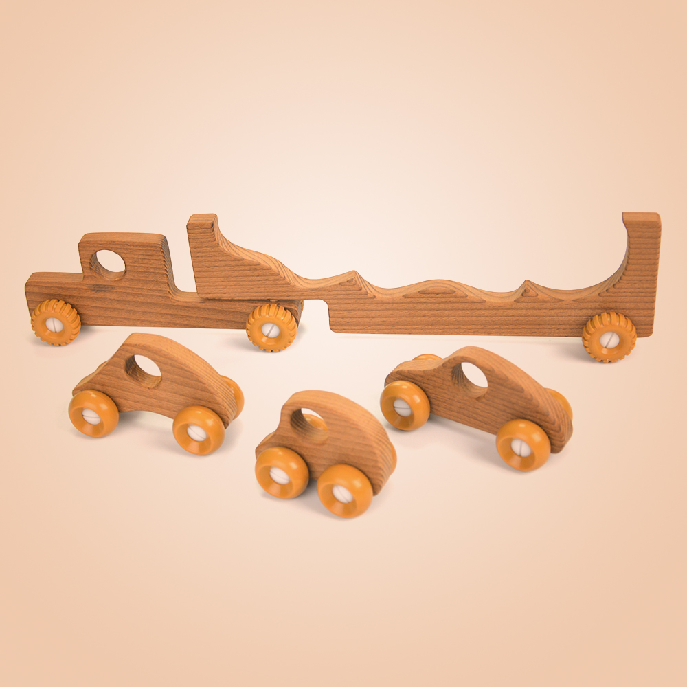 New Product Baby Early Toys Children Learning Climbing Toy Natural Wooden Car Toy for Kids