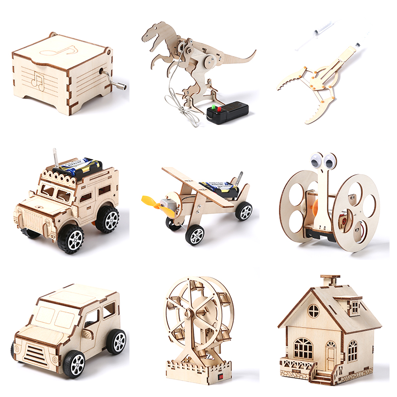 Handmade DIY Wood Model Hand Crane Science Experiment Kit STEM Technology Puzzle 3D Laser Cut Eco-friendly