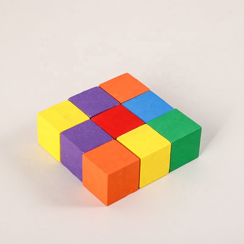 China Manufacturers Lotus Cube Building Blocks Elementary School Students Math Teaching Aids Colored Wooden Block Toys