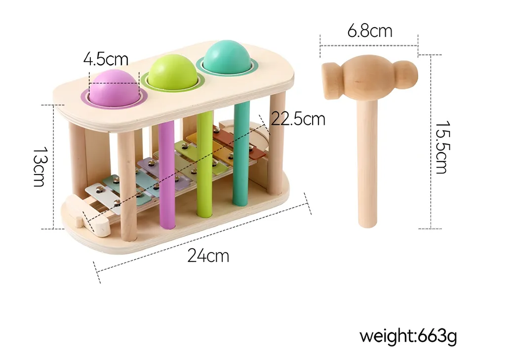 Children Kids Infant Baby Candy Parks Car Christmas Instruments OEM Manufacturer Wholesale Fancy Wooden Musical Set Toy