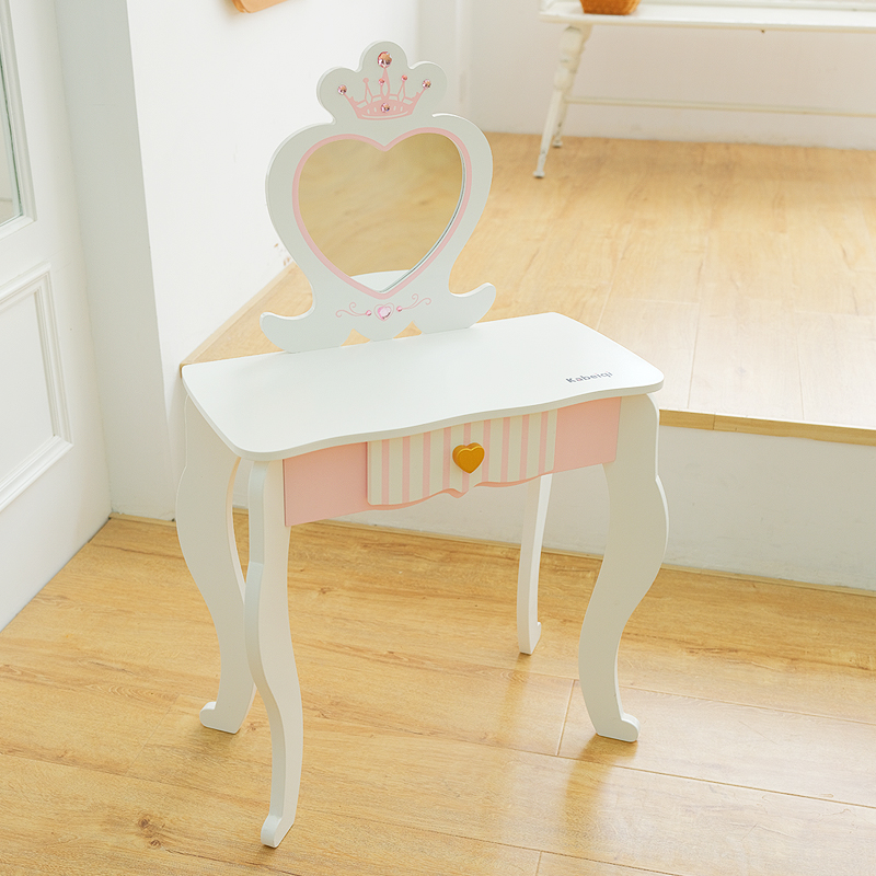 European Style Wooden Dressing Table Unisex House Role Playing Simulation Kitchen &amp; Food Toys Set