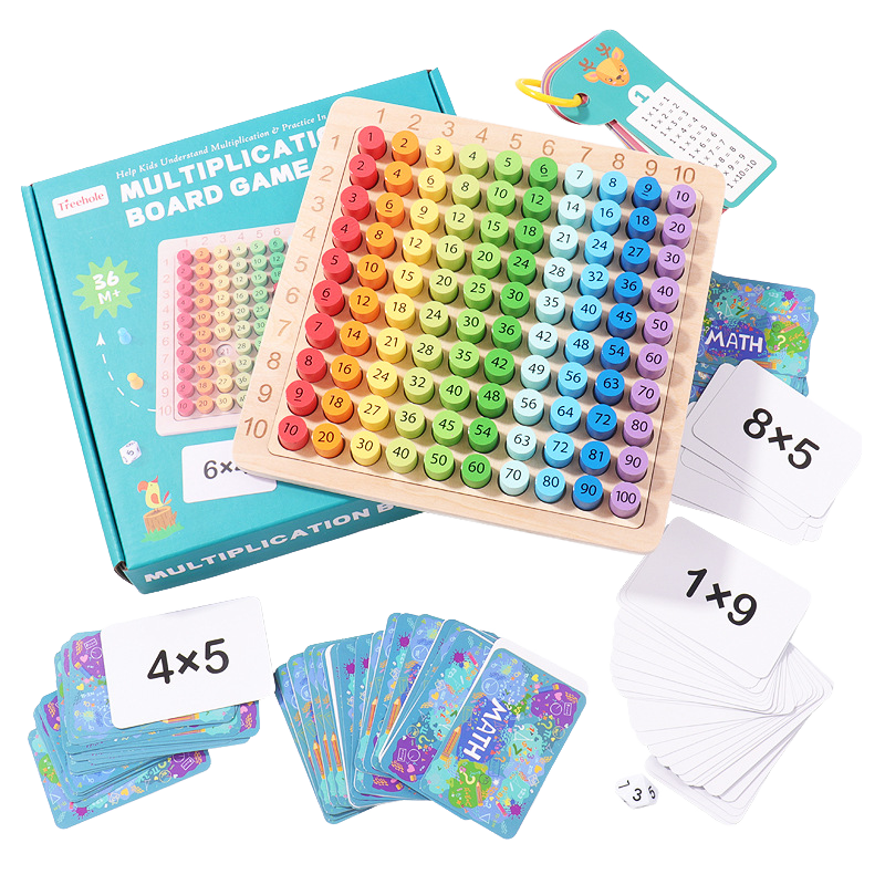 Wholesale Customizable Wooden Multiplication Board Game Children's Arithmetic Learning Math Toy
