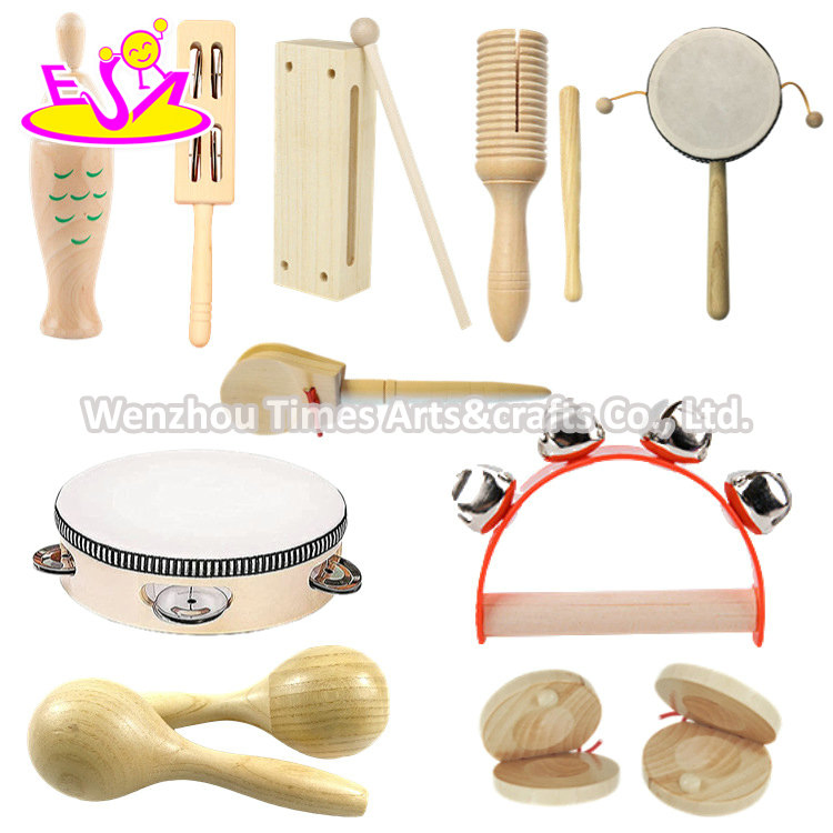 Natural Eco-Friendly Percussion Instruments Set Wooden Kids Musical Instruments Toys for Preschool Education W07A249