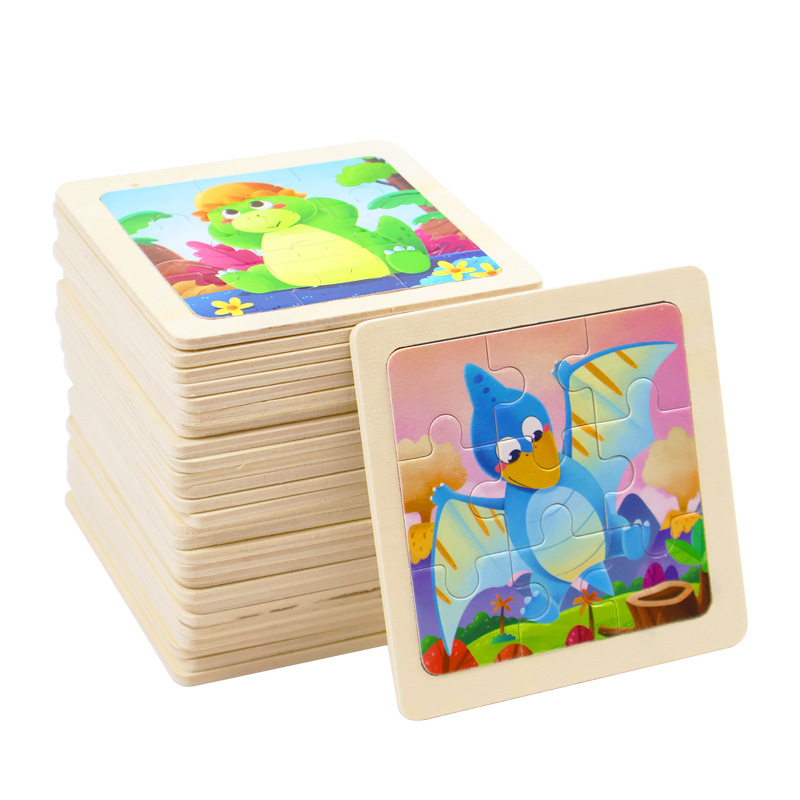 New Product Nine Small Wooden Puzzles Learning Toys Educational Learning Beech Wood Puzzle Boards Toy for Kids Boys &amp; Girls