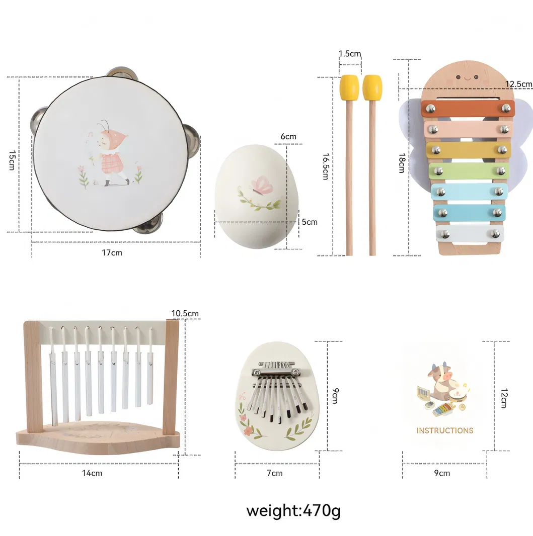 Children Kids Infant Baby Candy Parks Car Christmas Instruments OEM Manufacturer Wholesale Fancy Wooden Musical Set Toy