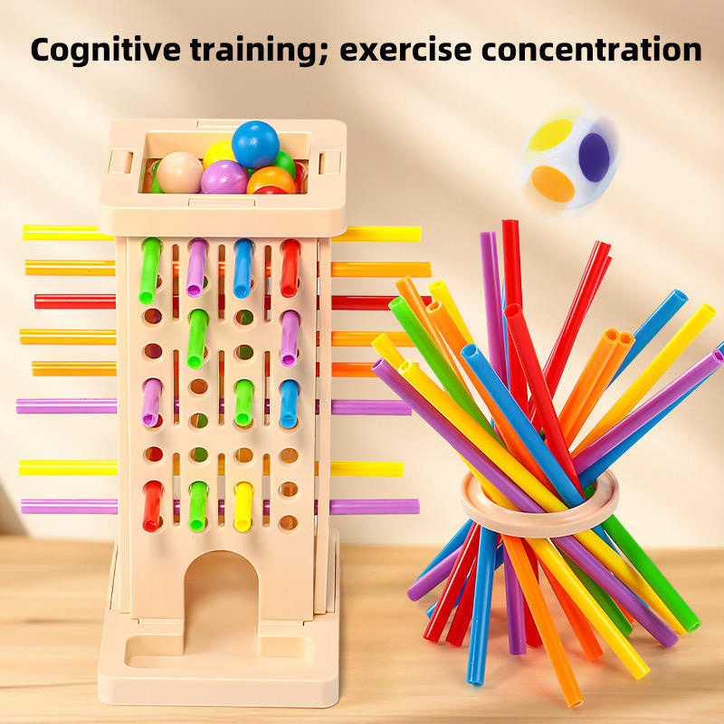 Balance Sticks Puzzle Game Tabletop Kids Wooden Montessori Board Toy