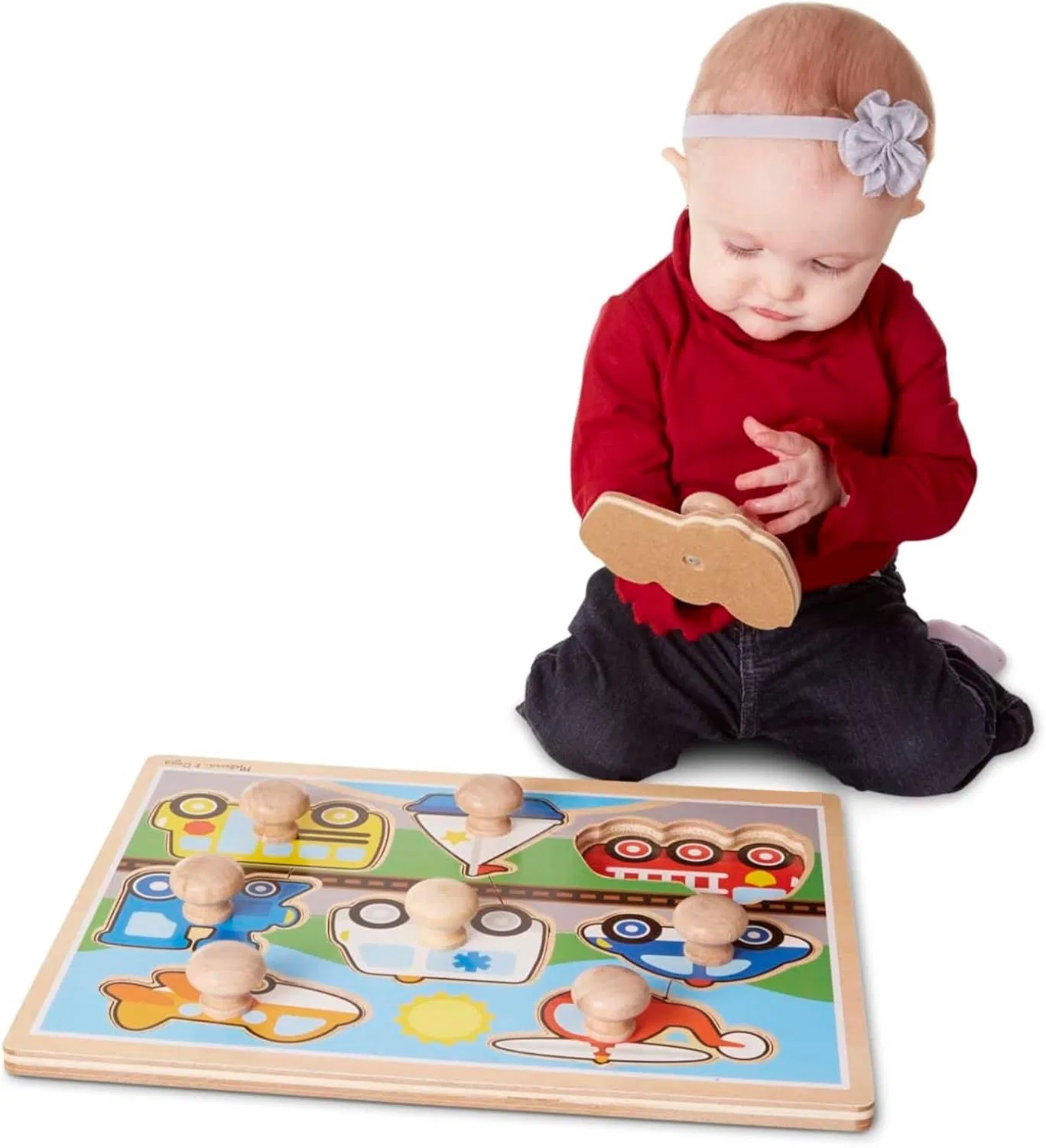 Vehicle Jumbo Knob Puzzle Wooden Peg Puzzle