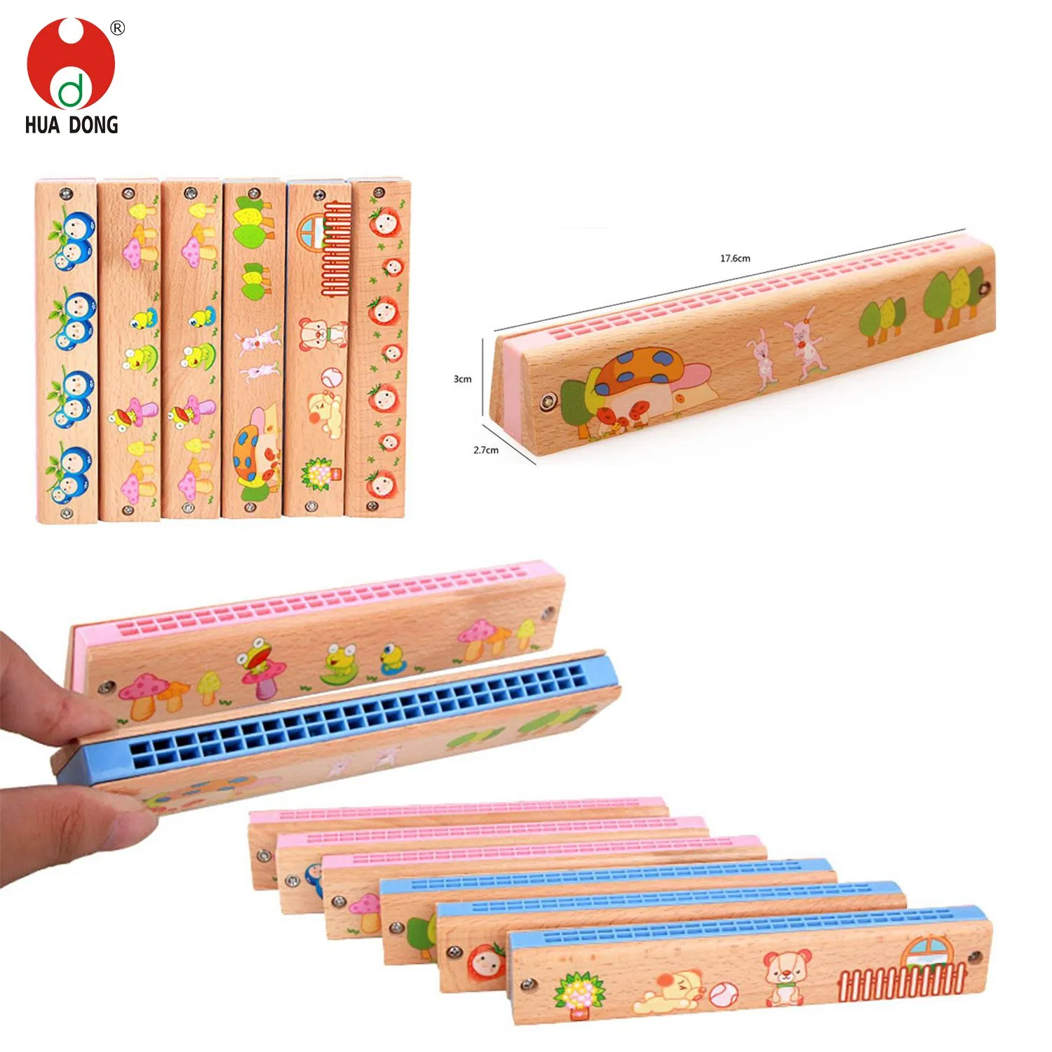 Hot Product Wholesale Children Wooden Toys Eco-friendly Kids Toys Wooden Musical Toys Ringing Bell Fine Motor Skills Development Wooden Rattle Toys