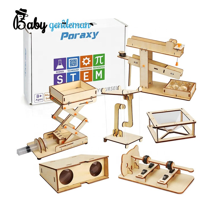 Hot Sale Educational DIY 3D Puzzle Model 6 in 1 Wooden STEM Toys for Kids Z04104G